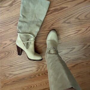 Chic Beige Heeled Women's Boots